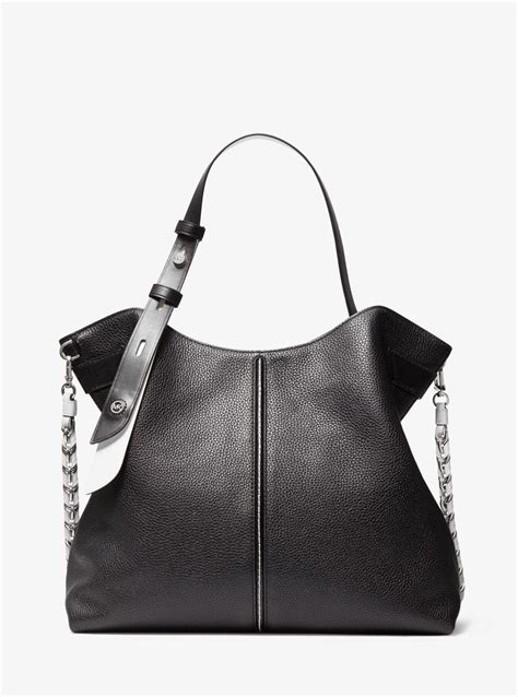 michael michael kors downtown astor leather shoulder bag|Michael Kors astor large pouchette.